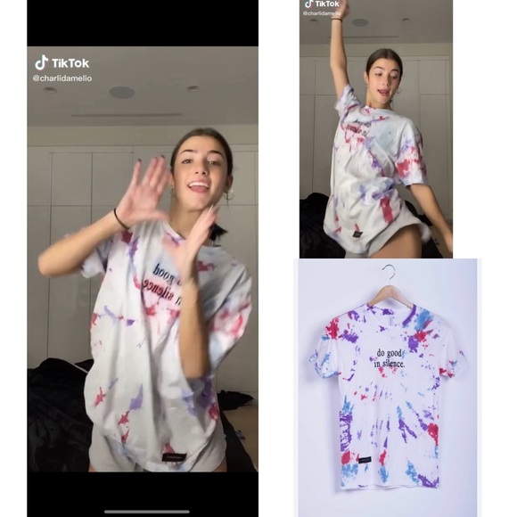 ASO Charli Damelio NWOT “ do good in silence’ Tee - Picture 2 of 4